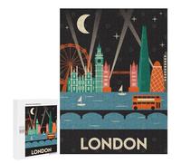 Holiday-Season Gift: London City, 500 PCS, Displayable Picture Puzzle - for A Rewarding Weekend Challenge