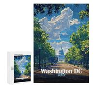 Holiday-Season Gift: Washington DC, USA, Capitol Building, 300 PCS, Displayable Picture Puzzle - for A Rewarding Weekend Challenge