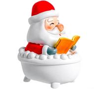 Holiday Season Resin Santa Bathtub Reading Night Light Figurine with Cozy Warm Glow for Christmas Decoration (The Christmas Book)