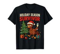 Holiday Season Survivor Funny Turkey and Christmas Tree T-Shirt
