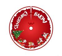 Holiday Season Tree Skirt with Cartoon Print, Made of Polyester, Large Enough to Tree Stand, Complements Various Ornament Styles (03)