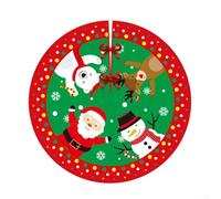 Holiday Season Tree Skirt with Cartoon Print, Made of Polyester, Large Enough to Tree Stand, Complements Various Ornament Styles (02)