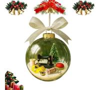 Holiday Sewing Ornament, Water Globe Snowman Xmas Tree, UIndoor,Holiday,Party Gift Decorations Sewer Gift, Sewings Lovers Gift for Quilter(Green)