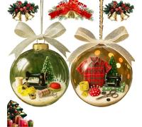 Holiday Sewing Ornament, Water Globe Snowman Xmas Tree, UIndoor,Holiday,Party Gift Decorations Sewer Gift, Sewings Lovers Gift for Quilter(Green+Red)
