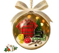 Holiday Sewing Snow Globe Ornament, Sewing Machine Christmas Tree Ornaments, Retro Sewing Machine Themed Holiday Decor, Antique Hanging Decoration, Party Gift for Quilters Sewers(01)