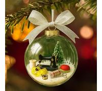 Holiday Sewing Snow Globe Ornament,Snow Globe Sewing Machine Christmas Tree Ornaments,Antique Hanging Decoration,Retro Sewing Machine-Themed Holiday Decor For Quilters Sewers Sewing Lovers (#A)
