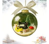 Holiday Sewing Snow Globe Ornament, Xmas sewing Ornament, Personalized Quilter Christmas Keepsake, Sewing Lovers, Snow Globe Christmas Ornament Gift (A)