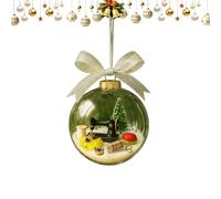 Holiday Sewing Snowball Ornament - Handcrafted Christmas Tree Decoration with Vintage Sewing Machine, Mini Fabric & Thread Accessories, Gift for Home Holiday Magic & Party Décor (#B)