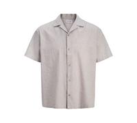 Jack & Jones Summer Linen Blend Resort Short Sleeve Shirt Beige 2XL Men