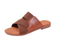 Holiday Slippers Women's Flat Sandals Open Toe Sandals Walking Sandals Slip On Slippers Summer Shoes Leisure Shoes Lightweight Beach Sandals Indoor/Outdoor Slippers Summer Shoes, brown, 5 UK