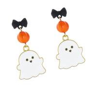 Holiday Statement Earrings Halloween Dangle Jewelry, Bow pumpkin