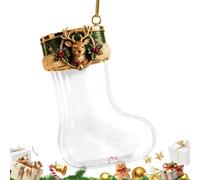 Holiday Stocking Ornament | Clear Acrylic Treat Money Holder | Christmas | Christmas Candy Stocking | Acrylic Chocolate Prize Container | Holiday Hanging Ornament | Mantel Tree Party