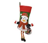 Holiday Stocking with Santa Design for Hanging by Fireplace, Large and Spacious for Seasonal For Fillings and Decor (Penguin)