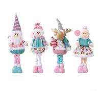 Holiday Stretch Snowman Figurine Ornament Designed for Seasonal Home and Office Display Bringing Cheerful For Festive to Various Spaces (4PCS)