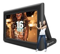Holiday Styling Inflatable Projector Screen - 16 Ft Blow Up Cinema & Outdoor Stand - Portable Screens w/ Front or Rear Movie Projection & Bonus Storage Bag