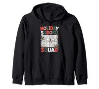 Holiday Sudoku Squad Matching Christmas Squad Zip Hoodie