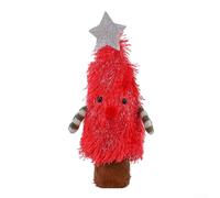 Holiday Tabletop Christmas Tree Decor for Seasonal Centerpieces, Constructed from Plastic, Polyester, and Cloth, Compatible with Multiple Indoor Spaces (red)