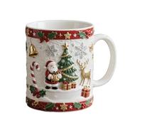 Holiday Tea Mug - Resin Christmas Coffee Cup Novelty Drinkware for Morning Routine, Seasonal Beverage Container, Stylish Festive Ornament, Decorative Tableware for Kitchen, Work and Celebration