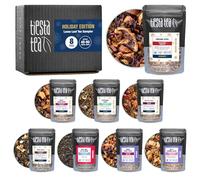 - Holiday Tea Sampler Dry Flight Set | High to No Caffeine Hot & Iced Tea | Premium Loose Leaf Tea Sample with Black, Herbal, Fruit & Hibiscus Tea Blends - 8 Resealable Sample Pouches