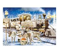 Masterpieces The Gilded Train Jigsaw Puzzle - 1000 Pieces, Christmas Theme, Gold, Portable, for Adults, Problem Solving & Spatial Awareness