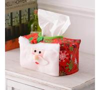 Holiday Tissue Box Cover Decoration for Christmas and Wedding Use, Adorn Your Home, Office, Restaurant, or Car with a Seasonal and Fun Ornament Design (Red)