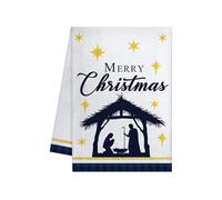 Holiday Towels - Christmas Nativity Theme Towels, Soft Bathroom Hand Absorbent Cloth, Ultra Fine Fiber Decorative Design | Festival Decoration Everyday Drying for Home Bathroom Guest Use