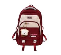 Holiday Travel Outfit Girls BackpackCute School Backpack for Kids Teens Bookbag Primary ElementaryPurple (Red, One Size) Easy to Pack