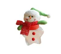 Holiday Treat Container with Clear Display Jar and Plush Seasonal Lid Accent, Christmas Decor Accent for Tabletops Christmas Candy Jar Holiday Treat Holder Clear Decorative Storage Container Tabletop