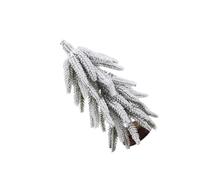 Holiday Tree Decor with Snow-Dusted Cedar Branches Wood Base Christmas Tree for Indoor Tabletop and Shelf Display Wood Base Mantel Display Shelf