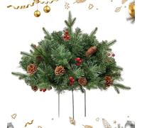 Holiday Tree Filler - 21 Inch Exterior Christmas Tree for Indoors, Decorative Sprigs and Decorations, Festive Seasonal Arrangement with Soft Lights, Synthetic Foliage for Path, Nativity Scene