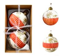 Holiday Tree Hanging Decoration with Glass Ball Ornament, Modern Minimalist Style to Add Sparkle and Charm to Christmas Home Decor (Model E)