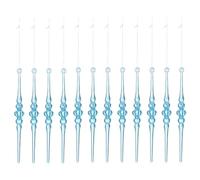 Holiday Tree Ornaments, 12 Piece Acrylic Icicle Decor with Tapered Form for Christmas Trees and Winter Styling Icicle Ornament Set Acrylic Tree Decor Prestrung Branch Accents Wreath Ornaments Garland