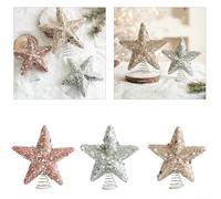 Holiday Tree Star Top Decoration with Beautiful Sequins to Reflect Light and Joy (Silver)