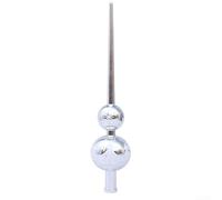 Holiday Tree Top Decoration with Plastic Material and Gourd Star Design for Seasonal Celebrations (Silver)