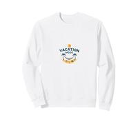Holiday Vacation Mode Tropical Beach Getaway Relaxation Sweatshirt, Adult Unisex, White, Medium