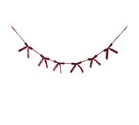 Holiday Velvet Bow Garland Banner 6Ft Christmas Decorative String For Tree Wall Seasonal Party Birthday Decoration Hanging Ornament (burgundy)