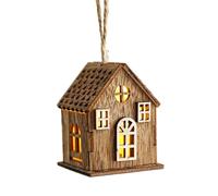 Holiday Village House - Christmas Village House | Wooden Farm House, Rustic Christmas Decoration, Village Houses, LED Luminous Ornament | Christmas Village House Decoration Po