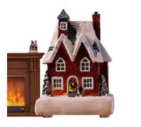 Holiday Village Houses | Light Up Mini Christmas Village House With LED Lights | Wooden Festive Cottage Decoration For Home Desktop Shelf Window Storefront Party Apartment Winter Display