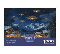 Holiday Village Square 1000 Pieces Premium Jigsaw for Adults Cool Collage Effect, Fun Details, Educational, Challenging 70x50cm/1000pcs
