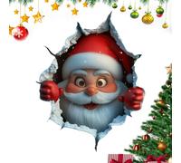 Holiday Wall Graphics - Jolly Santa Peeking Through Design, Seasonal Adhesive Art | Ideal for Office Decor, Apartment Walls, Home Interiors and Educational Spaces