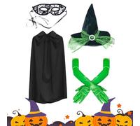 Holiday Witch Costume - Spooky Women Dress Accessories, Halloween Cosplay Attire, Gothic Eye Masque Prop | Perfect For Adults, Wife, Sisters, Girlfriend, Mother, Friends, Family, Themed Festival Party