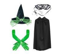 Holiday Witch Costume - Witchh Costumee Accessories, Foldable Pointed Hat | Morphh Cosstumes Dark Witchh Costtume Halloween Wiitch, Outfit Girls Spooky Dress Up Costumee Long Purple Wavy Wig for Girl