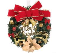 Holiday wreath for festive decoration with sturdy PC construction, suitable for hanging on doors and at parties or seasonal events (A)