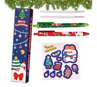 Holiday Writing Pen - Click Action Pen Gel Pen Christmas Stationery Winter Cartoon Ink Decorative Seasonal Desk Accessories Funny Reward Item for the Kl