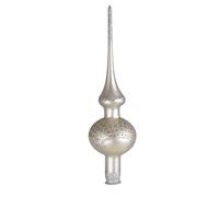 HolidayGiftShops Shining Silver Glass Christmas Tree Topper