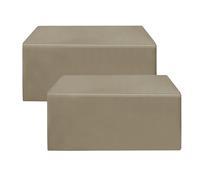 HolidayIdeas 2 Pack Fitted Tableclothes - 48 x 24 Inch - Taupe Rectangle Tablecloths for 4 Foot Tables, Polyester Fabric Table Covers for Parties, Holiday Dinner, Wedding, Trade Show