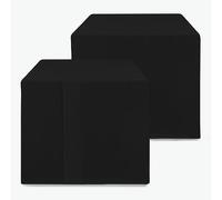 HolidayIdeas 2 Pack Square Fitted Table Covers - 34 x 34 Inch - Black Fabric Table Clothes Washable Tablecloth Protectors for Parties, Holiday Dinner, Trade Show, Vendor Stand