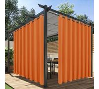 HolidayIdeas Extra Wide Outdoor Curtains for Patio Waterproof, 2 Panels - 110 x 84 Inch - Privacy & Light Filtering Curtains Grommet Outside Curtains for Porch, Gazebo, Backyard (Mecca Orange)