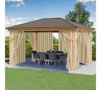 HolidayIdeas Outdoor Patio Curtains Waterproof with Rod Pocket 6 Panels 54x95 Inch- Protect Privacy & Weatherproof Balcony Outdoor Curtains for Apartments,Porch, Gazebo, Sliding Glass Door, Cream
