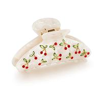 HolidayQbee Acrylic Hair Clips For Women With Rhinestone Red Cherry Hair Clip Hair Clip With Claw Claw Clips Fashion Strong Hair Fix White Hair Clips